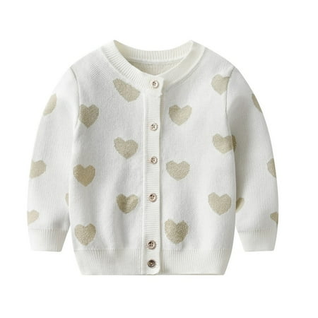 

Toddler Girls Cardigan Long Sleeve Kids Button Sweater Knit Tops for Little Girls 1-7 Years