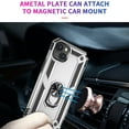thumbnail image 6 of Allytech Rugged Case for iPhone 15 Plus, Military Grade Protection Shockproof Non-Slip Cover with Metal Rotatable Ring Stand, Magnetic Car Mount Holder Fashion Case for iPhone 15 Plus - Silver, 6 of 6