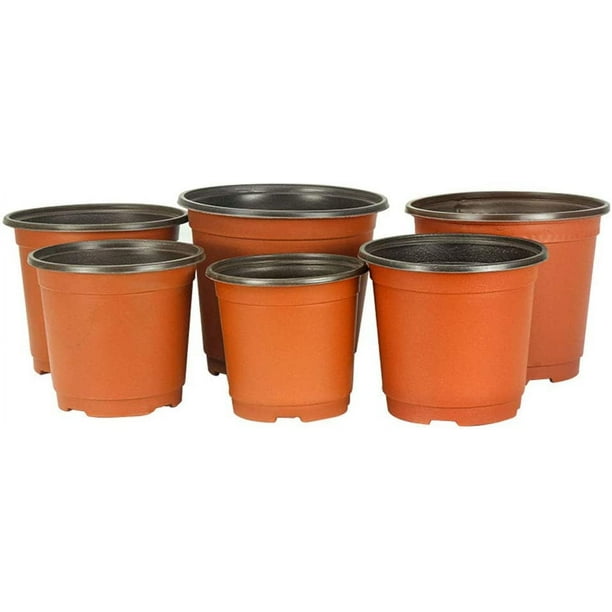 Zhuge Macetas de plástico redondas de 4, 6 y 8 pulgadas para sembrar plántulas de flores, suministros para viveros, macetas de cultivo, contenedores para flores (paquete de 4 y 50)