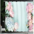 thumbnail image 3 of Ambesonne Hydrangea Shower Curtain, Top View of Flowers Print, 69"Wx70"L, Soft Pink Dark Green, 3 of 4
