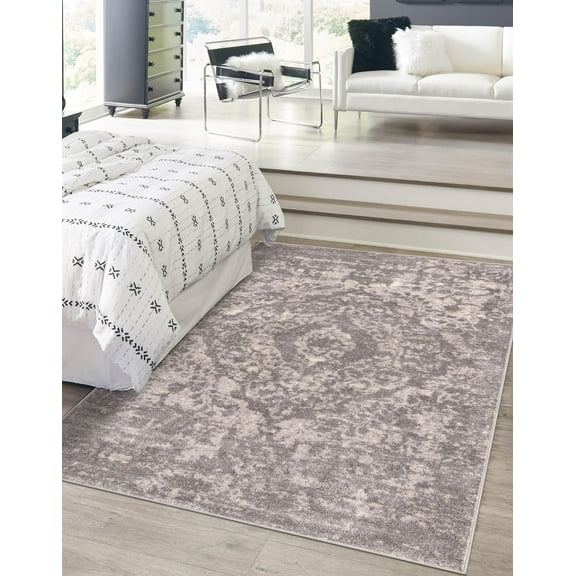 Unique Loom Portland Collection Area Rug - Astoria (10' x 13' 1" Rectangle Gray/Ivory)