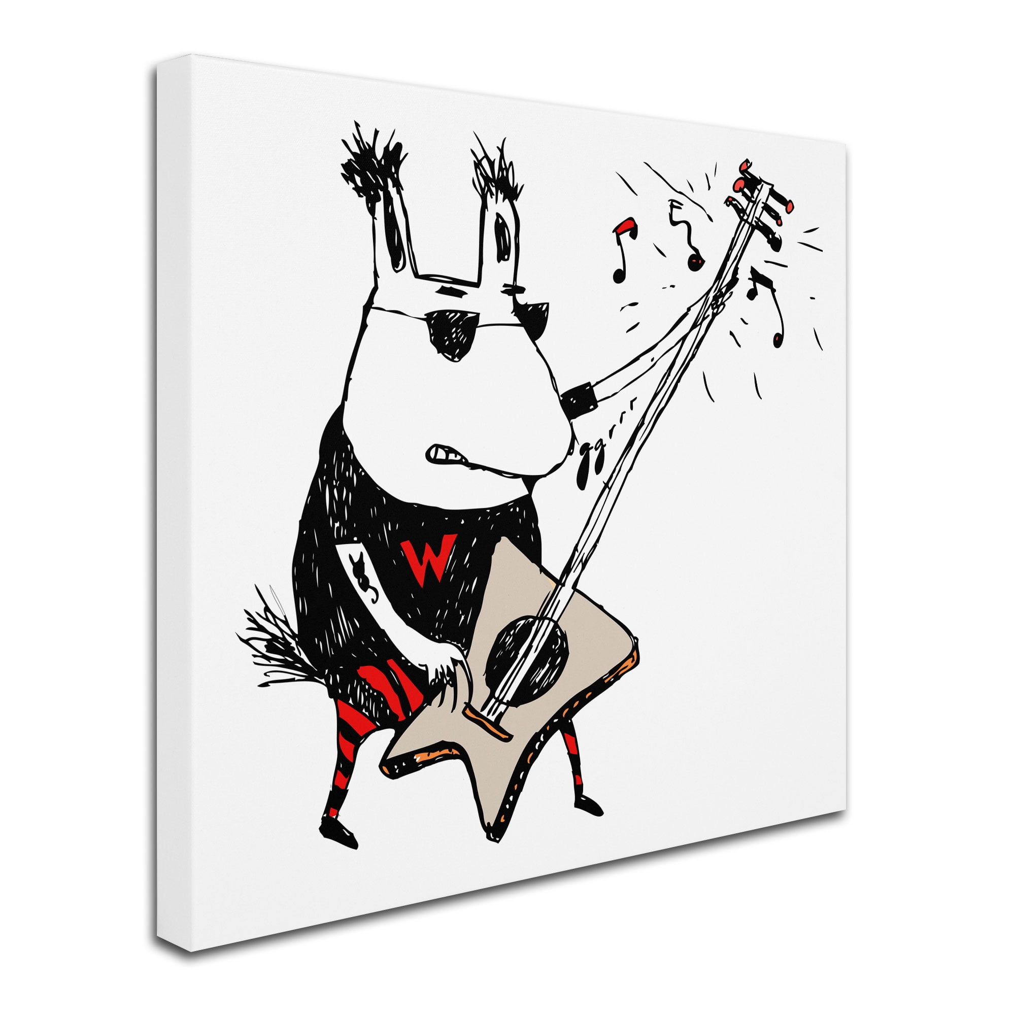 Trademark Fine Art "Wild Guitar Wolf" Canvas Art by Carla Martell