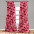 thumbnail image 4 of Ambesonne Floral Curtains, Oversimplified Roses Vintage, Pair of 28"x63", Dark Coral Pale Taupe, 4 of 5
