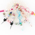 thumbnail image 4 of 20 piezas nuevas de 15 MM con patrón de silicona, cuentas espaciadoras redondas para hacer joyas, llaveros, collares, pulseras, accesorios de joyería, 4 of 5