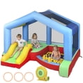 thumbnail image 1 of Qaba Bouncy Castle for Kids with Slide, Ball Pit and Ring Toss Game, Blower, 1 of 10