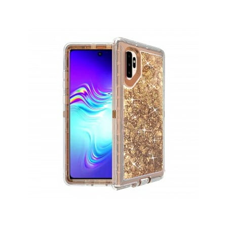 Transparent Floating Glitter Heavy Duty Case Compatible with Samsung Galaxy Note 10 Plus-