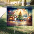 thumbnail image 4 of Merry Christmas Australian Shepherd Santa Hat Xmas Tree Winter Holiday Yard Sign Aussie Dog Lover Gifts Outdoor Home Lawn Garden Porch Decor - 01013, 4 of 5