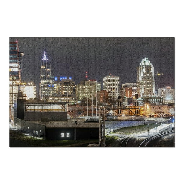 Raleigh, North Carolina - City Skyline at Night 9010823 ...