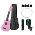 thumbnail image 3 of "Ukulele soprano acústico de 21 pulgadas en rosa, ideal para principiantes, con estuche, correa, cuerdas extras y afinador incluido. ¡Perfecto regalo musical!", 3 of 4