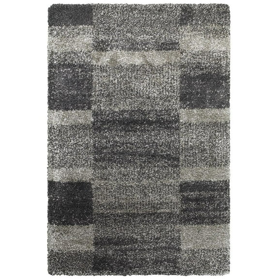 Oriental Weavers Henderson Shag Area Rug - 531Z1 - 7'10" x 10'10" - in Gray/ Charcoal - Plush Soft Shag, Modern Style, Stain Resistant, Cushion Feel, Dining, Living Room Rug