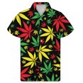 thumbnail image 3 of Camisas con estampado 3D de hojas de hierba coloridas y gráficos para hombre, camisas casuales de playa de manga corta de verano, camisas y blusas de gran tamaño para hombre, 3 of 4