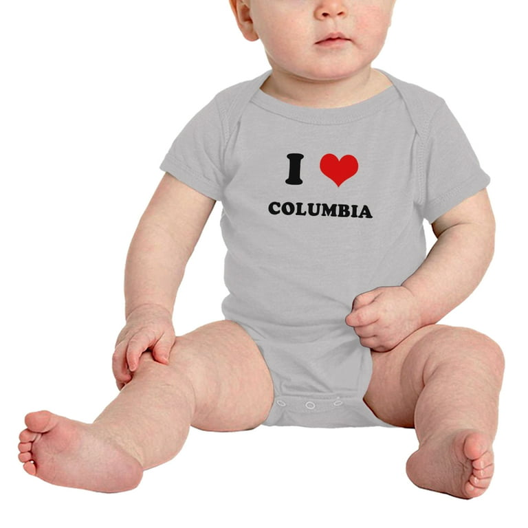 I Heart Columbia Love Funny Baby Rompers Bodysuit Gray 18 24 Months