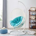 thumbnail image 1 of Modway Chaise Balançoire de Patio Extérieur avec Support en Blanc Turquoise, 1 of 9