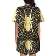 thumbnail image 6 of Fotbe Gold Spider On The Web Print Pajama Set for Women 2 Piece Loungewear Short Sleeve Tops and Shorts Set Soft Sleepwear-Large, 6 of 7