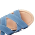thumbnail image 3 of Women's Platform Wedge Heel Sandals - Comfortable Insole Lightweight Rubber Sole, Open-Toe Adjustable Elastic Strap Casual Summer Sandals, 3 of 7