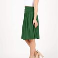 thumbnail image 7 of Mqqzkk Skirts for Women Knee Length Flowy Ruched Flowy Midi Skirt High Waisted Pleated Stretchy Skirt with Pockets, 7 of 7