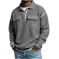 thumbnail image 2 of DIOAZUD Waffle Long Sleeve Shirts for Men Button Up Collared Golf Shirts Loose Fit Comfy Shirt with Pockets Front Solid Color Casual Pullover Tops, 2 of 8