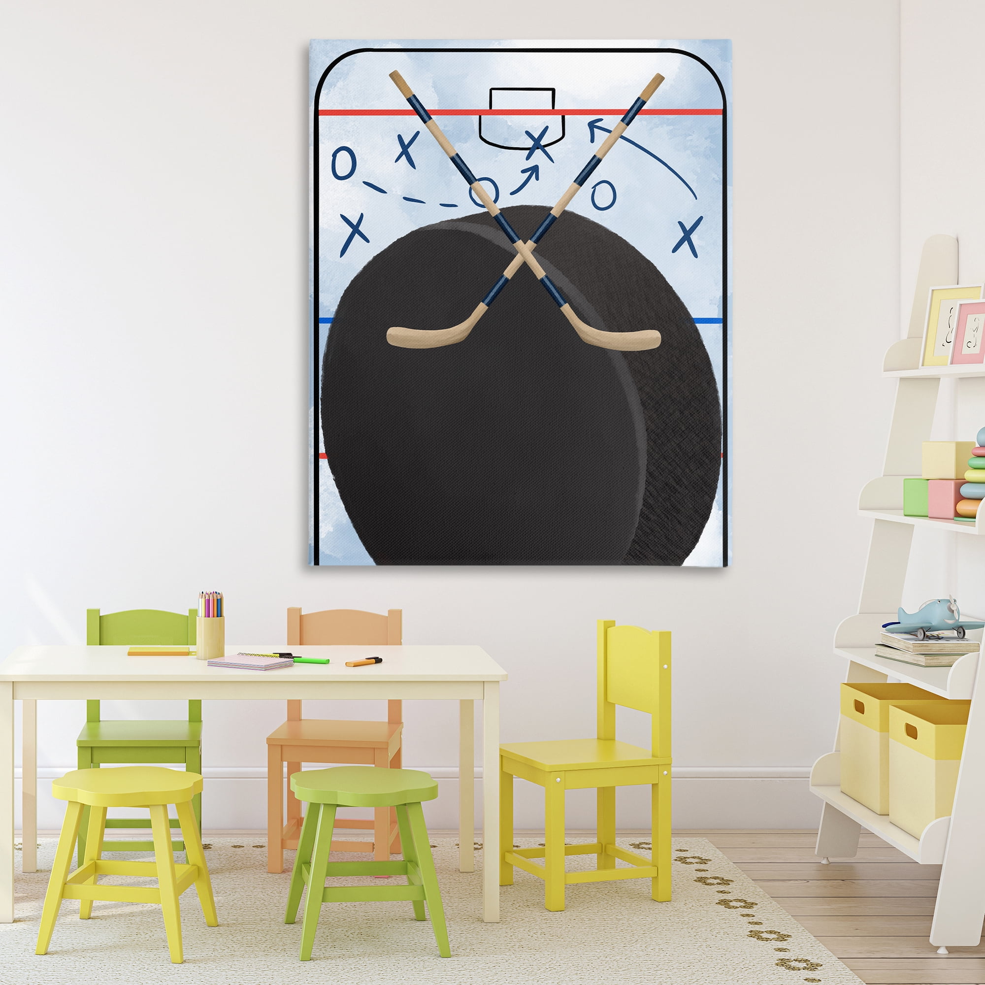 Stupell Industries Hockey Rink Tactics Canvas Wall Art, design by Jennifer Stith