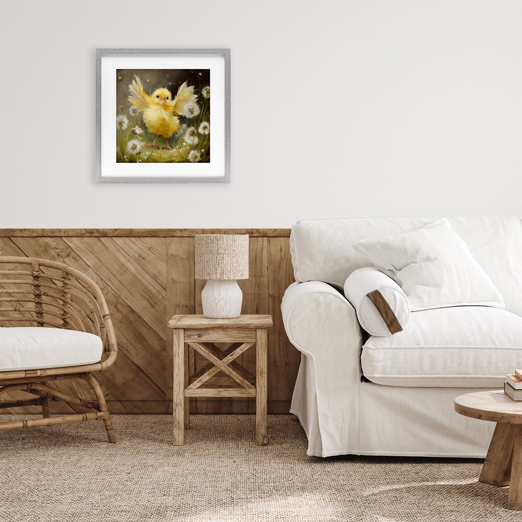 Stupell Industries Free As A Peep Chick Gray Framed Print Under Glass, design by Tina LeCour