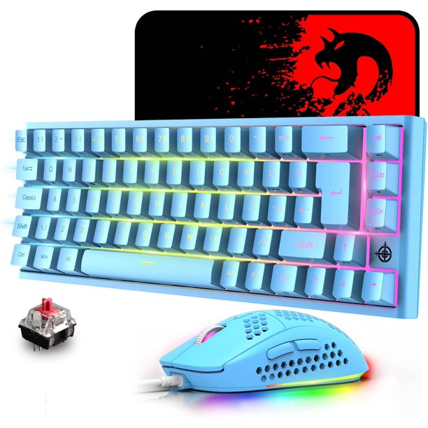 MK/Mini 60% Gaming Mechanical Keyboard and Mouse Combo,Wired RGB ...