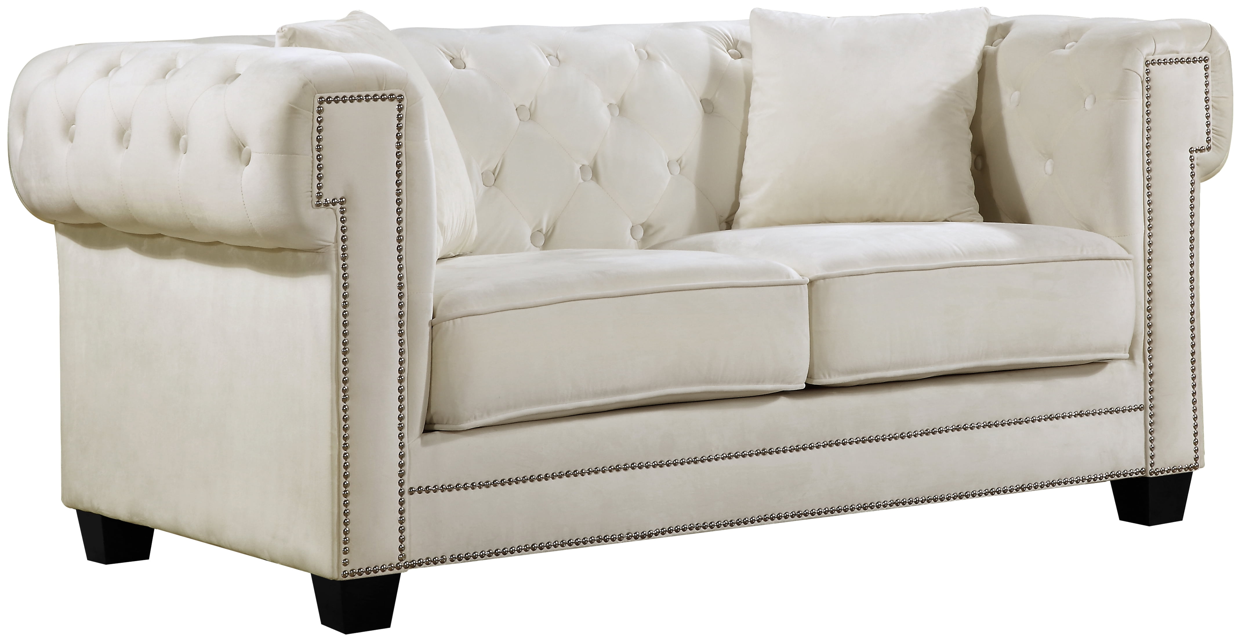 Bowery Cream Velvet LoveseatColorCream Velvet,StyleContemporary