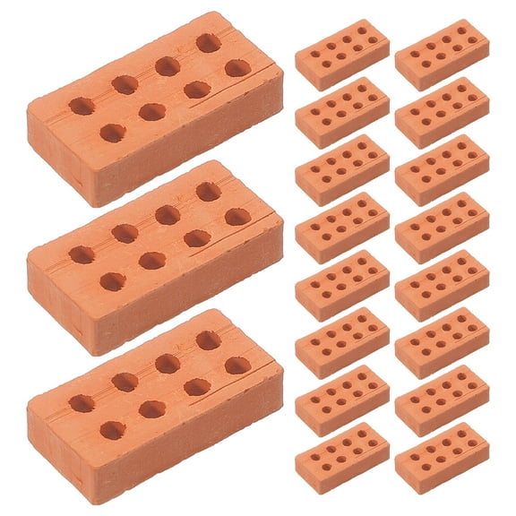 DIY Miniature Brick Models Set with 50Pcs Simulation Bricks for Building Craft Projects Brown