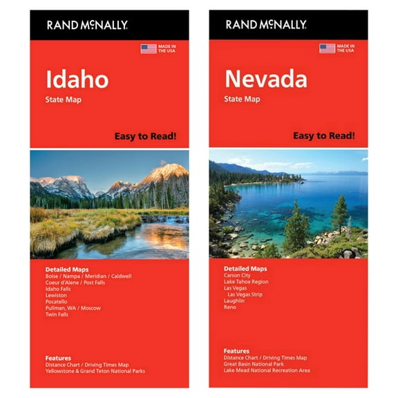 Rand McNally State Maps: Idaho and Nevada (2 Maps)
