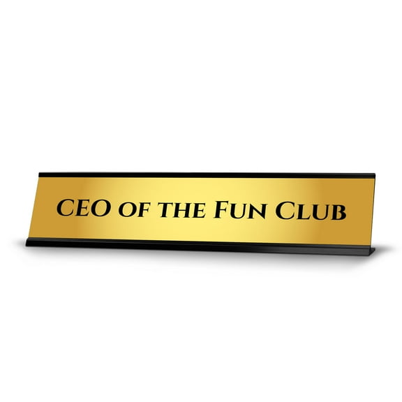 CEO Of The Fun Club 2 x 10" Desk Sign | Funny Home & Office Decor