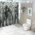 thumbnail image 7 of Autua Elephants Smoke Wildlife Shower Curtain Set with Hooks 100% Polyester 36"x72, 7 of 7
