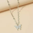thumbnail image 6 of K-KED Women Fashion Delicate Jewelry Gold Cubic Zircon Butterfly Pendant Necklace-Silver, 6 of 6