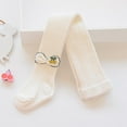thumbnail image 2 of SGFCWSX Pantyhose for Girls Cable Knit Winter Leggings with Bow Kids Thick Fleece Lined Tights White Size 2 Years, 2 of 3
