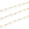 thumbnail image 2 of 3.28 Feet Ion Plating(IP) 304 Stainless Steel Paperclip Chains Soldered Golden 10x2.5x0.5mm DIY, 2 of 2