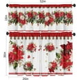 thumbnail image 2 of Christmas Poinsettia Curtain Valances Set - Upper & Lower Curtains, 52'''' L x 18'''' W & 36'''' L x 26'''' W, Kitchen Windows Decor, 3 Piece Set, Red, 2 of 7