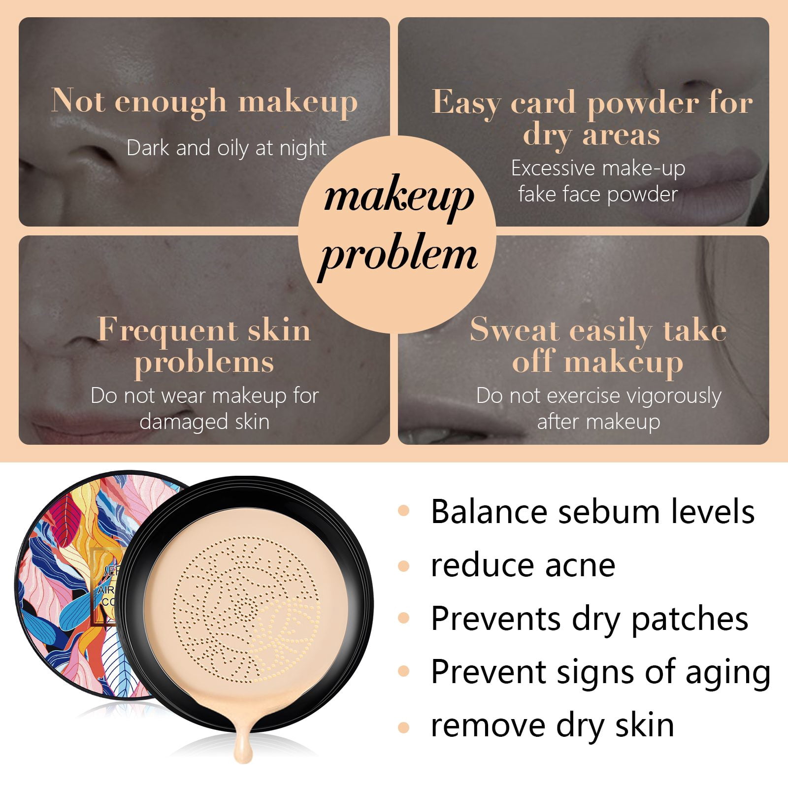Grgowe Mushroom Head Air Cushion CC Creme – Natürlicher Teint, Lang Anhaltend, Für Alle Hauttypen