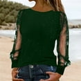 thumbnail image 2 of Womens Long Sleeve Tops Oversized Sweatshirt Knit Striped Long Sleeve Crewneck Casual Loose Pullover Tops Khaki T Shirts For Women, 2 of 5