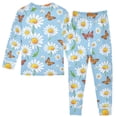 thumbnail image 2 of Dailycode Cotton Pajama Set Snug Fit Long Sleeve Top and Pants for 18M-8Y Butterfly Flying in Daisy Sea, 2 of 7