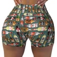 thumbnail image 2 of Uemuo Alcohol Bottles Pattern Women Workout Impact Shorts Scrunch Butt Lifting Gym Shorts Seamless Booty Biker Shorts-Medium, 2 of 8
