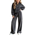 thumbnail image 2 of LvhaoGJOB Little Kids Kids Sweatshirt and Pants Outfit Set, Dark Gray - sherpa fleece, 2 of 5