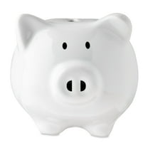 White Ceramic Piggy Bank, by Way To Celebrate