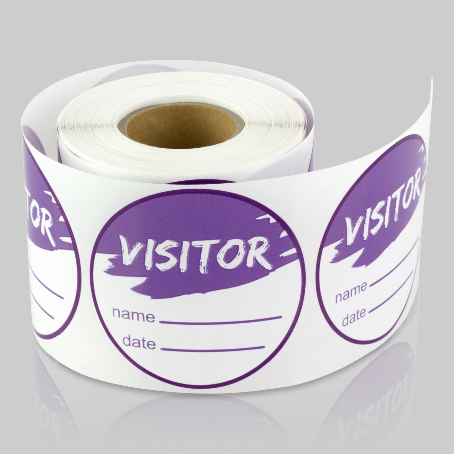 Round Stickers On A Roll Round Visitor Stickers (2 inch, 300 Labels per Roll, 10 Rolls, Purple