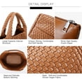 thumbnail image 4 of Woven Bag for Women, Vegan Leather Tote Bag Large Summer Beach Travel Handbag and Purse Retro Handmade Shoulder Bag, 4 of 6