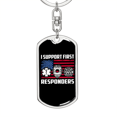 thumbnail image 5 of Support First Responders Firefighter Stainless Steel or 18k Gold Premium Swivel Dog Tag Keychain, 5 of 10