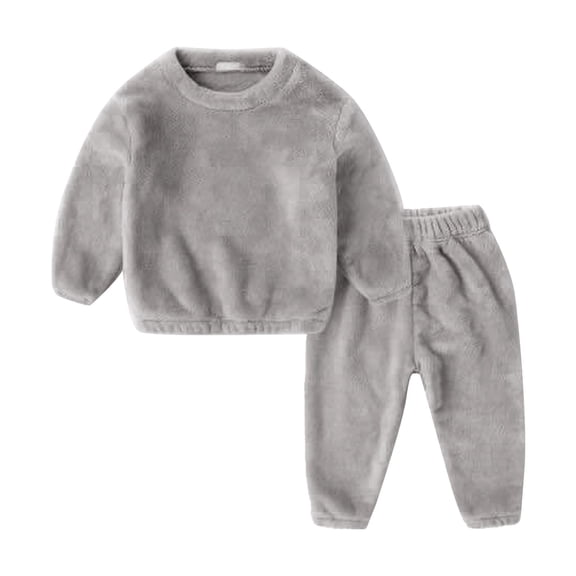 KAUOD Toddler Fleece Sweatshirts Joggers Set 2 Piece Fuzzy Soft Crew Neck Pullover Tops Sweatpants Sweatsuits for Kids