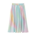 thumbnail image 2 of Girls' Pleated Skirt Gradient Solid Rainbow Lattice Skirt Pleated Knee-length Skirt for Girls 4-15Y, 2 of 3