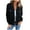 Black, variant on Women's Denim Jacket 2024 Autumn Winter Patchwork Design Casual Fashion Distressed Shoulder Sleeve Coat