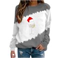 thumbnail image 1 of Timegard Womens Long Sleeve Tops Christmas Print Crewneck Sweatshirt Pullover Color Block Comfy Tops, 1 of 4