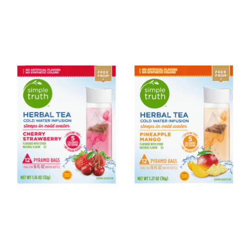 Simple Truth Herbal Tea Cherry Strawberry 12 Count,2 Pack Variety