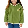 thumbnail image 2 of Bixock Toddler Girls Fleece Jackets Girls Winter Coats Kids Fleece Coat Outerwear Graphic Print Long Sleeve Hooded Button Front Thermal Fall Winter Jacket for Kids 1-6Years, 2 of 6