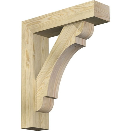 

6 W x 24 D x 28 H Olympic Block Rough Sawn Bracket w/ Offset Brace Douglas Fir