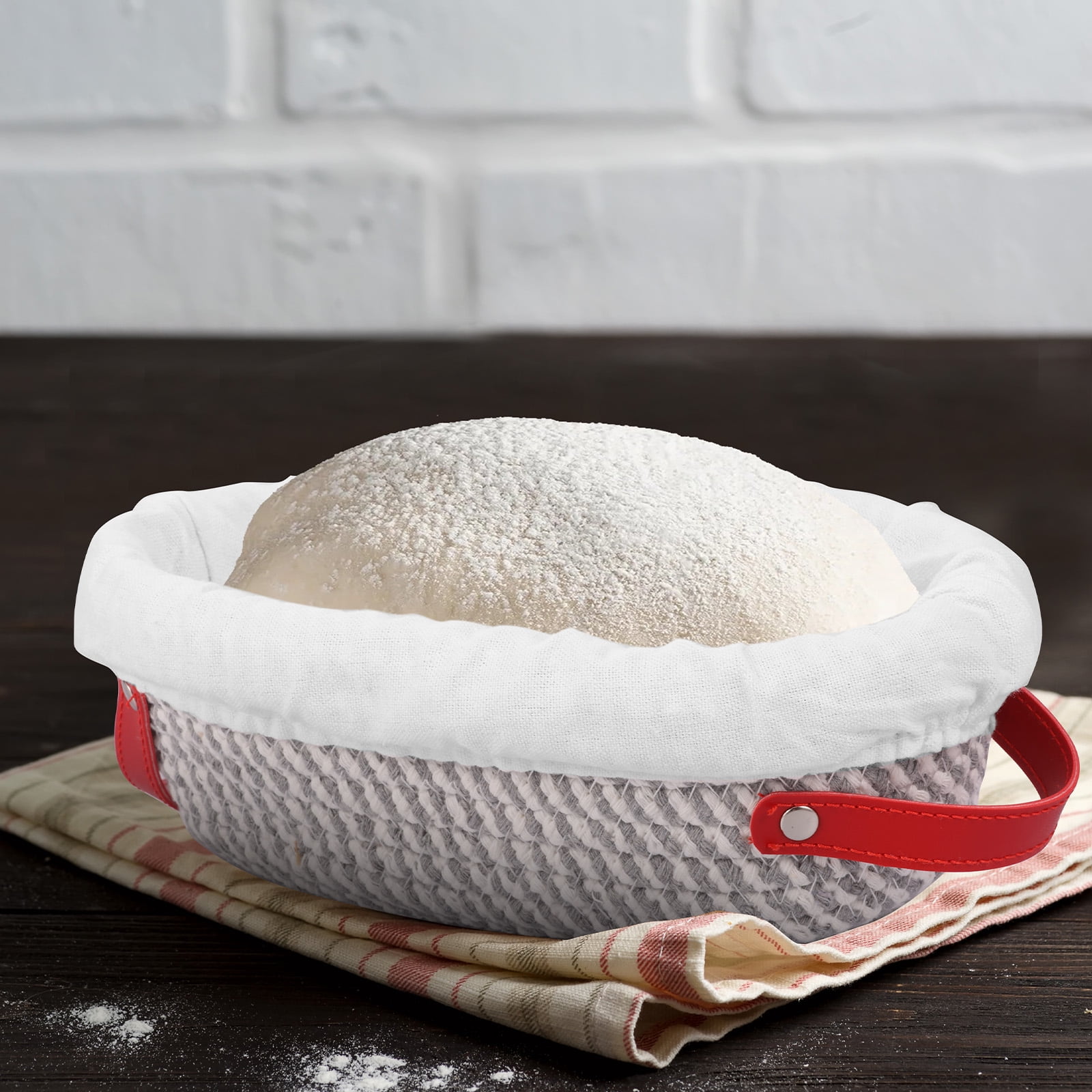 Cotton Rope Proofing Basket for Bread Baking Oval And Round Banneton Bread Basket with Liner And Cover for Homemade Sourdough Baking